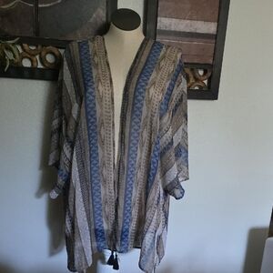 Christopher & Banks Blue and Brown Tunic